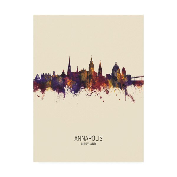 Michael Tompsett 'Annapolis Maryland Skyline Portrait III' Canvas Art, 24x32, Trademark Fine Art, Mfr#: MT02895-C2432GG